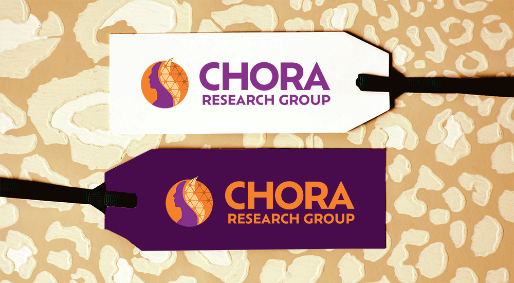 Tags with one dark and one light logo.